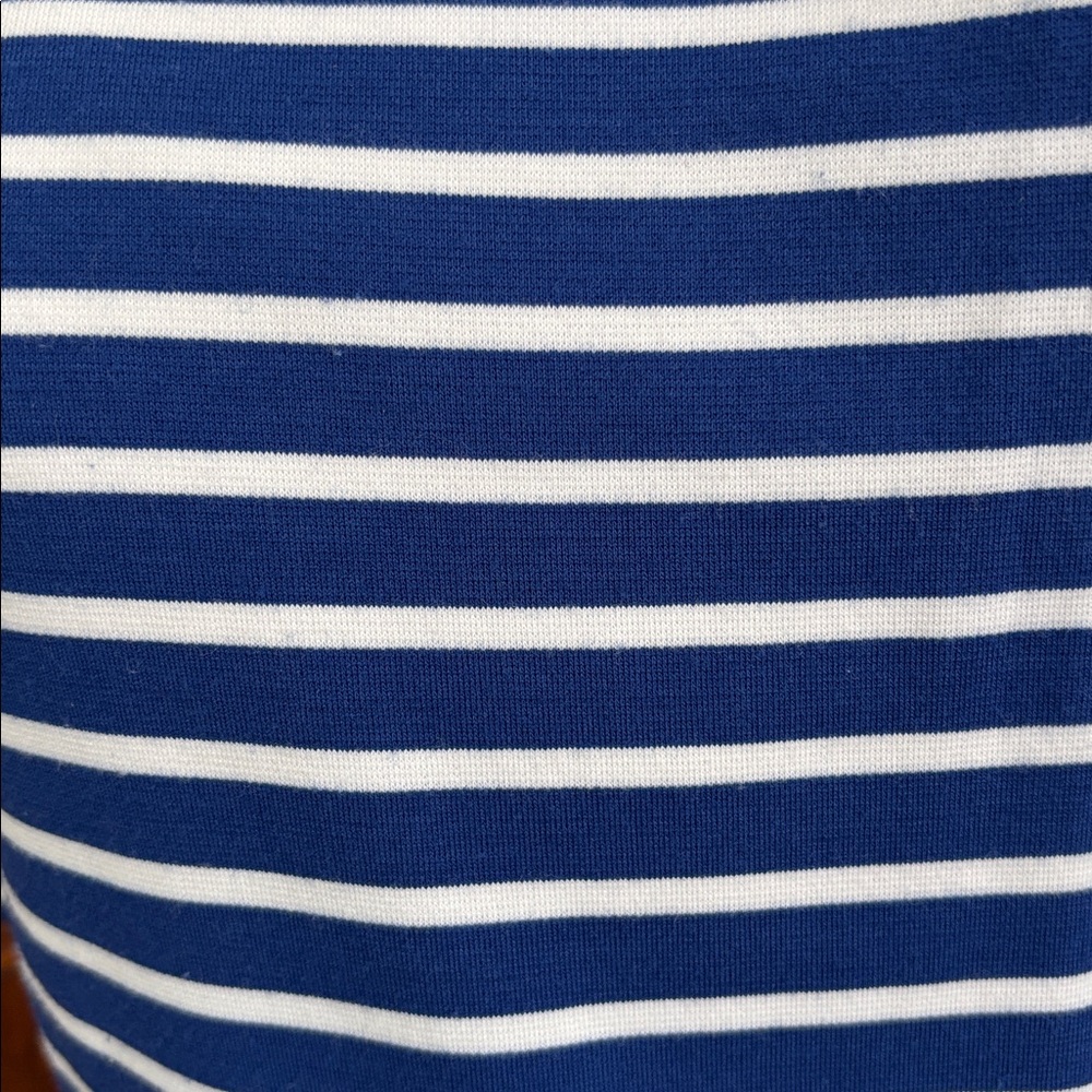 Talbots Edie Blue and White Knit Fit and Flare Dress Size M Modern Classic - Picture 6 of 9